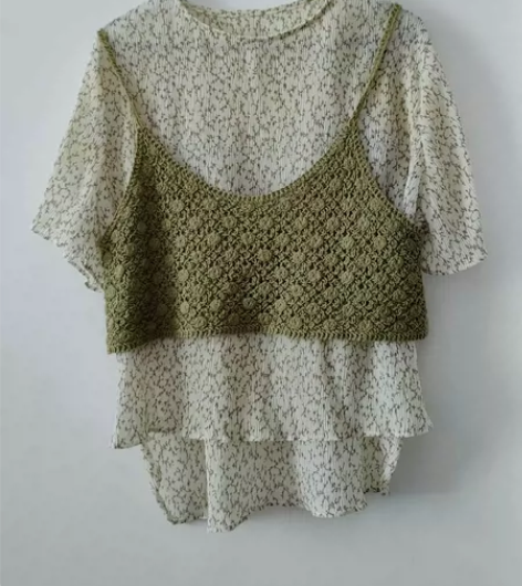 爱爱丸 半袖t恤+外穿针织吊带 M码 很好...