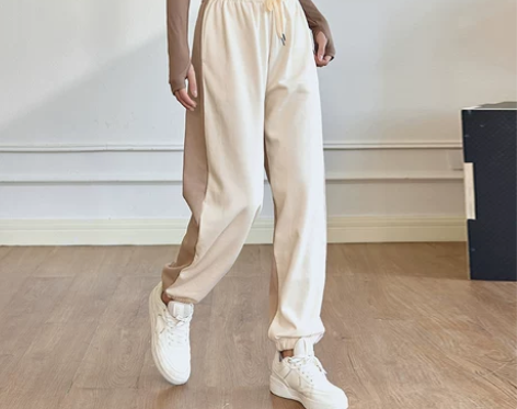 DCW高腰运动长裤女宽松显瘦拼接束脚瑜伽裤...