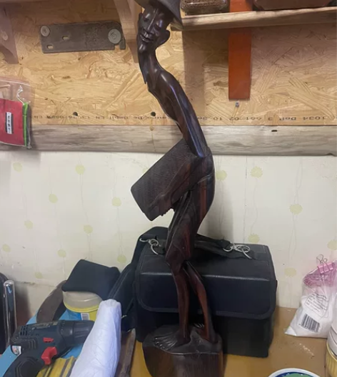 实木艺术摆件木雕，整木雕，高度66厘米，人...