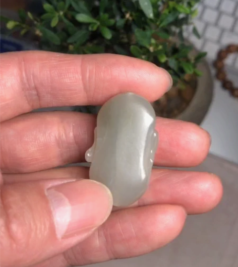 新疆和田玉籽料：伏魔尊者，苏工纯手工雕刻，...