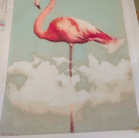 成品砖石画火烈鸟尺寸143*214.便宜卖...