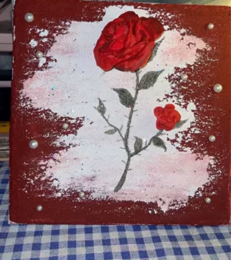 肌理画粘土手工做的玫瑰 立体感十足 感兴趣...