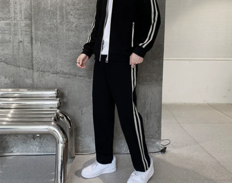 鳄鱼二杠运动套装男士秋季潮流帅气开衫卫衣搭...