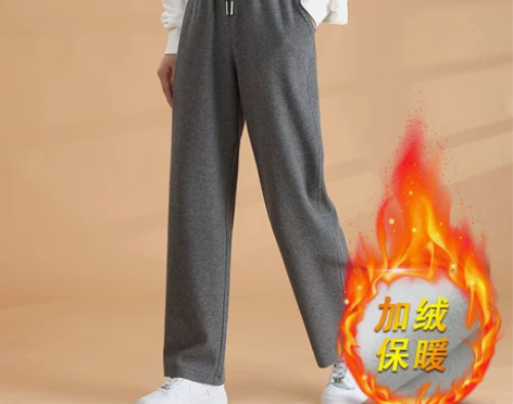 灰色运动裤女宽松小个子春秋2023新款显瘦...