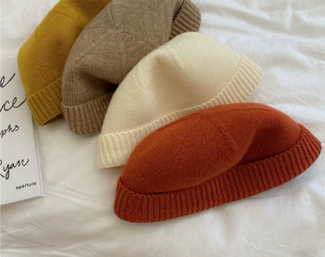 日系小众潮针织瓜皮帽子秋冬男女休闲嘻哈帽地...