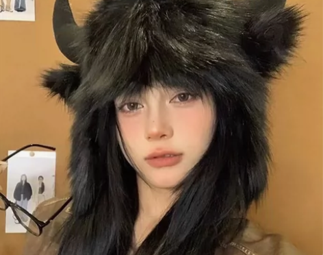 大黑牛毛毛雷锋帽男女冬季保暖护耳朵个性防风...