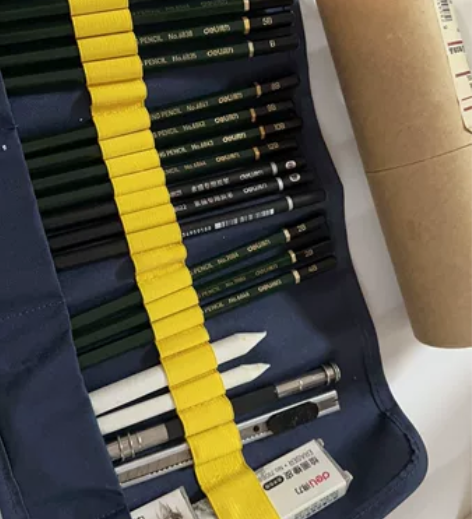 得力素描铅笔套装学生绘画工具美术专业炭笔绘...