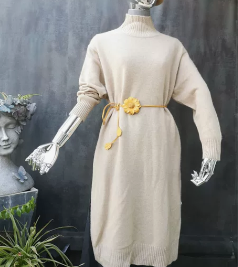 全新均码100%山羊绒连衣裙 购于实体精品...