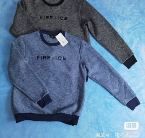 户外品牌FlRE＋ICE男款蓝色、灰色加厚...