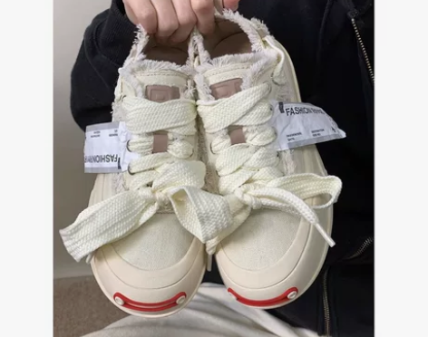 ?飞跃开口笑帆布鞋女2023夏季新款厚底百...