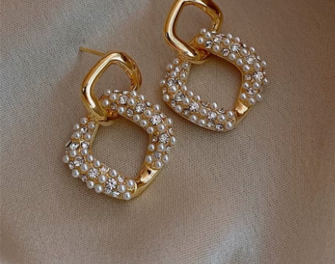 ?四镀14K金高级感耳环女珍珠耳饰耳坠气质...