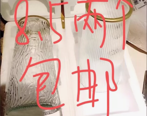 【全新2个8.5包邮！】简约透明玻璃花瓶桌...