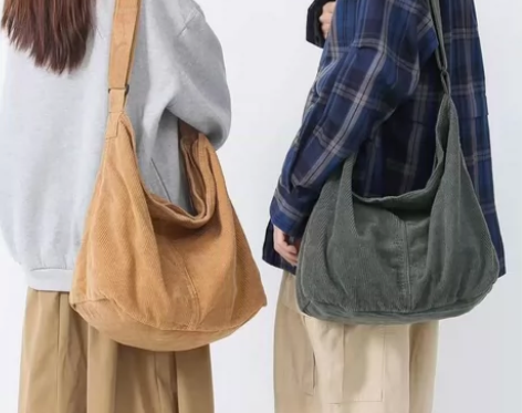 日系大容量帆布单肩斜挎包包女百搭男女同款慵...