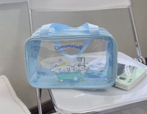 可爱干湿分离透明游泳包化妆包大容量旅行pv...