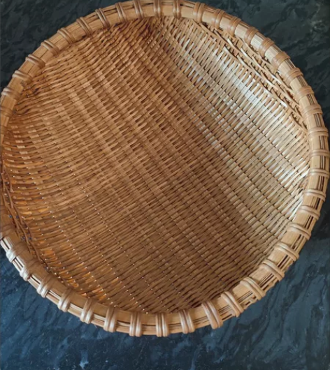 【三件套】家用精致竹编圆筲箕果盘果篮子馒头...