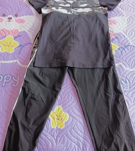 夏季迷彩套装，L码，穿到110斤，质量很好...