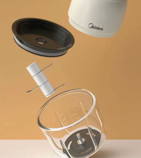 全新美的蒜泥神器电动捣蒜器迷你小型搅碎机打...
