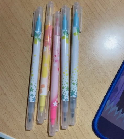 出闲置 彩色双头手帐笔,全新 单头毛笔头水...