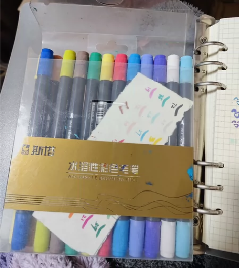 STA斯塔3110双头水溶性彩色毛笔马克笔...