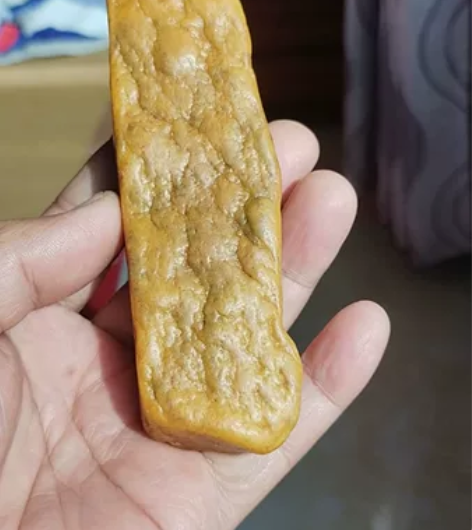 长方形双色皮纹#可做镇纸或手玩155克 感...