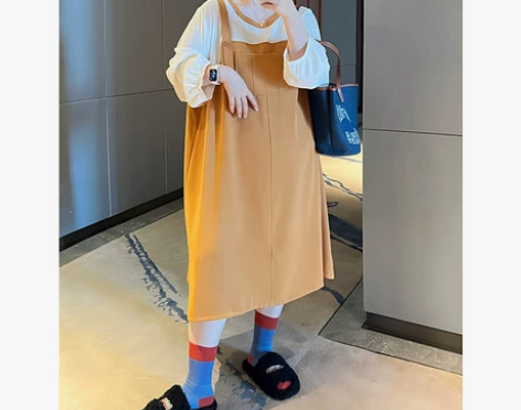 秋季新款大码女装200斤胖mm宽松撞色减龄...