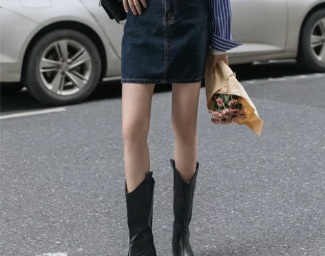 牛仔裙半身裙女夏季新款深蓝色高腰显瘦大码胖...