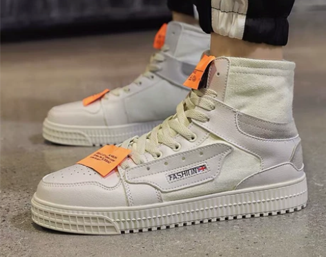 42码男鞋高帮板鞋男士空军一号真皮休闲帆布...