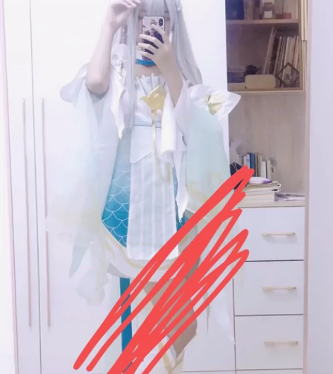 非名家出西施游龙清影cos 包括：衣服，假...