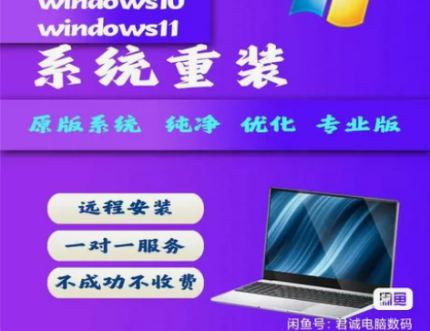 远程维修电脑，重装系统，网络故障， 不开机...