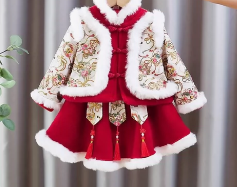 【低价处理】女童拜年服汉服秋冬加棉加厚儿童...