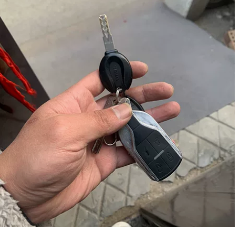 自家正在用三轮车，台铃品牌的，两把智能钥匙...