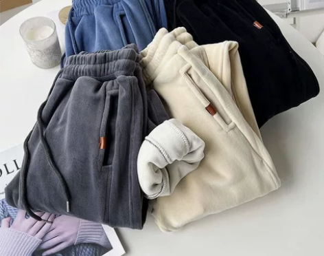 软糯糯温暖加绒保暖运动休闲裤女冬季韩版加厚...