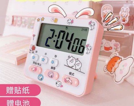电子计时器学生款厨房提醒器闹钟考研定时器秒...