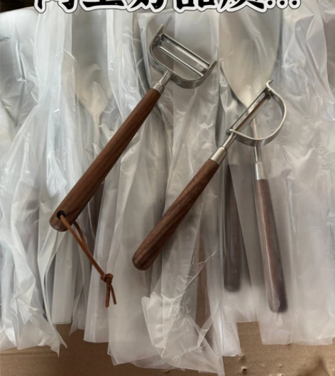 【胡桃木削皮刀】304不锈钢削皮器家用厨房...