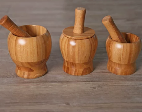 诚享捣蒜罐蒜臼子楠竹木家用捣蒜器石臼老式捣...