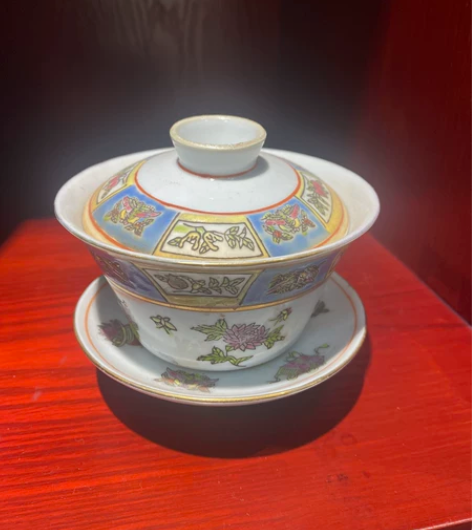 建国初期老厂货盖碗，画片漂亮浓浓的年代感！...