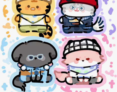 小动物约稿 大头12 全身20背景2 衣服...