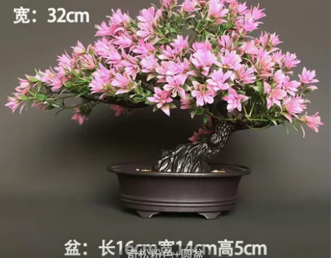 仿真盆栽迎客松松树盆景塑料花桌面摆设假花客...
