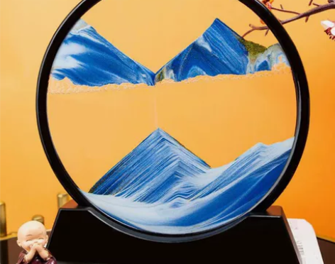 （低价处理）3D玻璃流沙画时光沙漏摆件创意...
