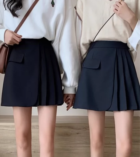 全新包邮 不规则百褶半身裙女2023新款春...