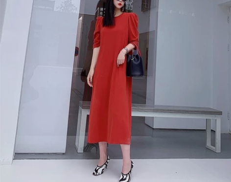 Ya zhang2022夏新款五分袖小泡泡...