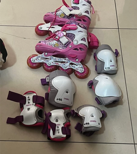 麦斯卡女孩旱冰鞋，9成新，适合5岁左右及以...