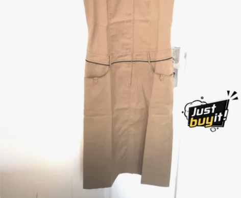 帅气卡其军绿连衣裙，质量好，版型正，很显身...