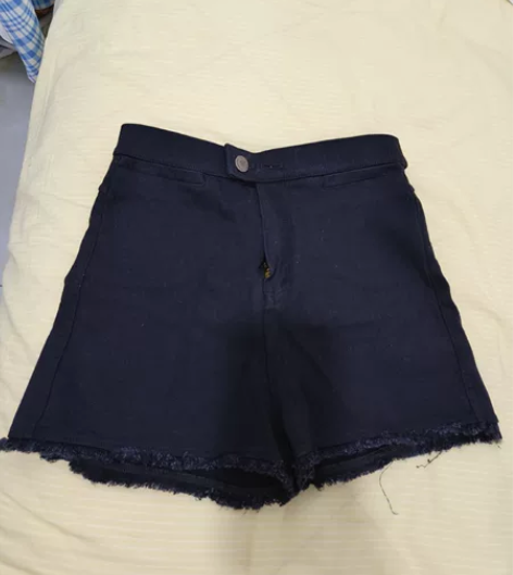 黑色牛仔短裤女夏新款高腰a字弹力修身显瘦百...