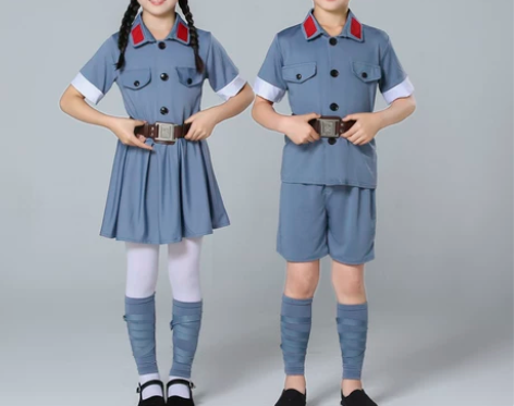 六一儿童小红军演出服男女童舞台军装红星闪闪...