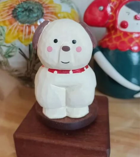 闲置清仓特价 《狗狗》木雕摆件装饰品 标价...