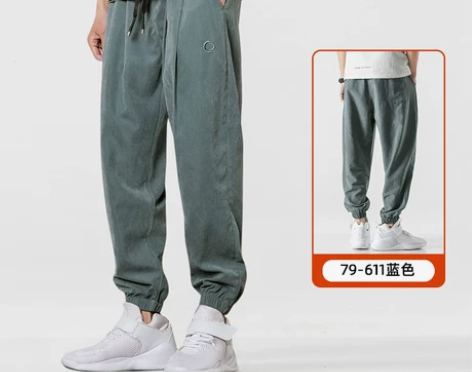 裤子男士春季2021新款韩版潮流潮牌休闲长...