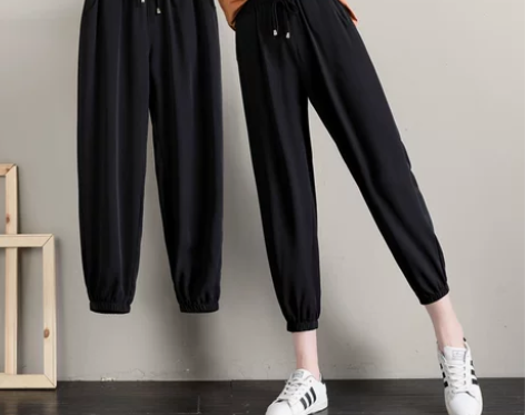 九分冰丝运动裤女夏季薄款2022新款小个子...