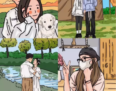 插画设计手绘卡通人物头像代画商业动漫包装定...