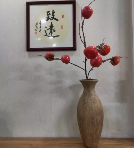 孤品！复古侘寂风花瓶摆件 景德镇复古肌理日...